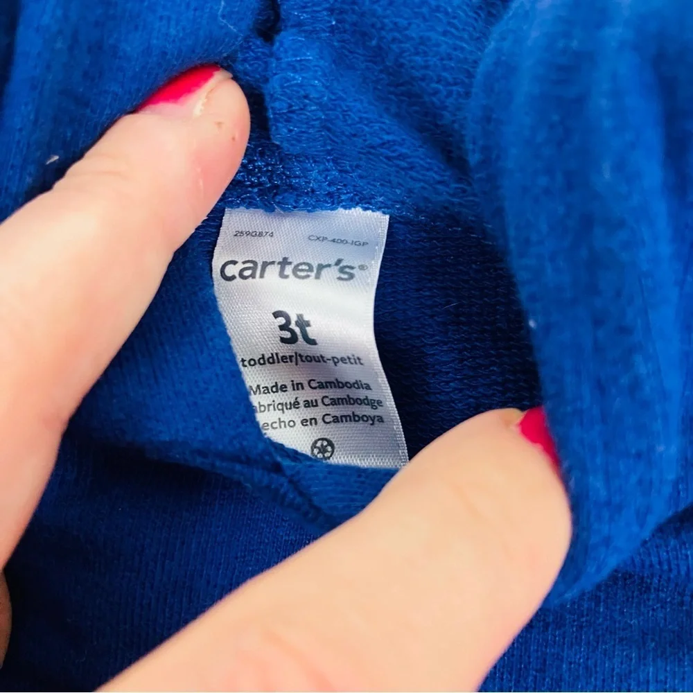 Carter's navy Blue Unicorn lightweight Hoodie with pink leggings size 3T - Picture 10 of 14
